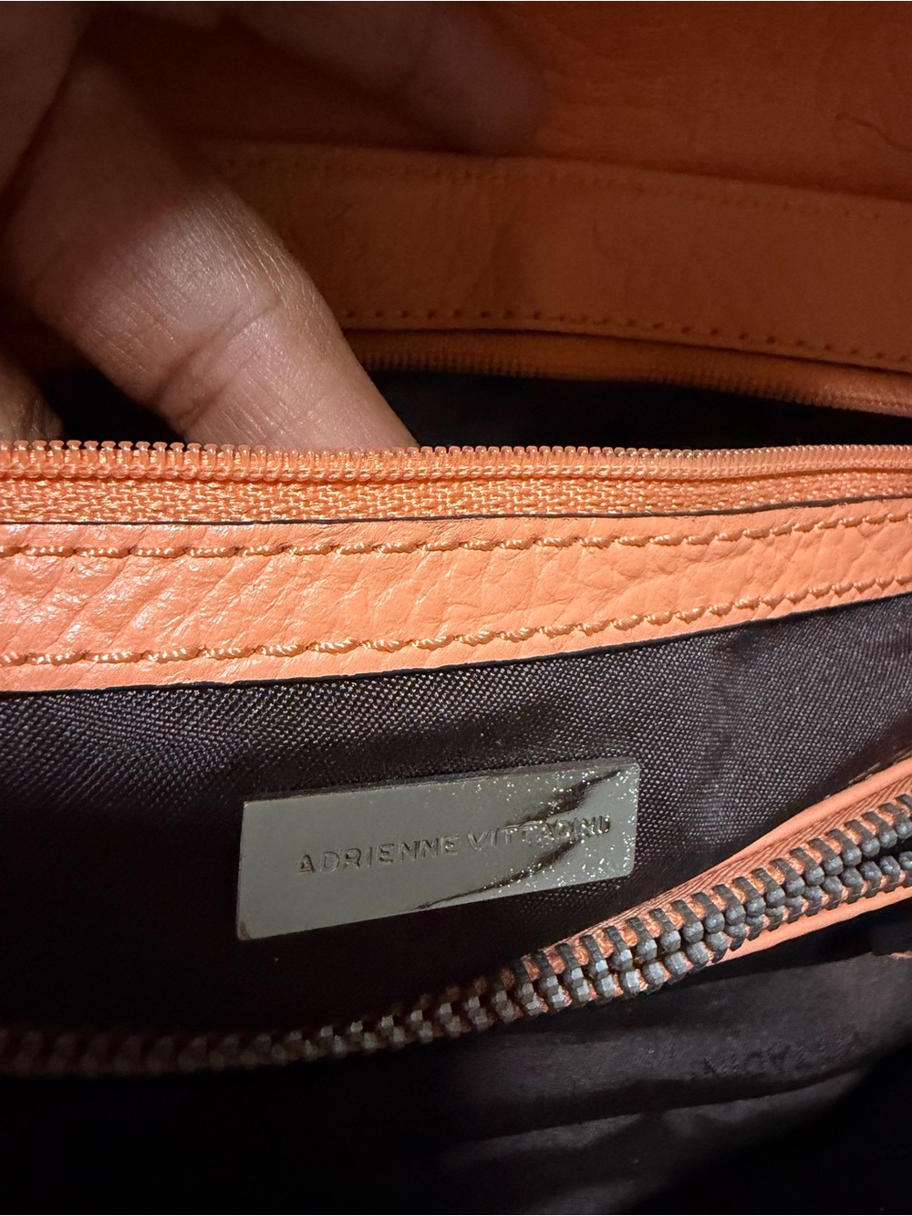 Adrienne Vittadini Orange and Black Zebra-Print Satchel - Picture 7 of 7